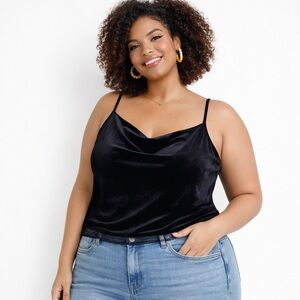 Black Velvet Camisole Tank Top Size XL NWT